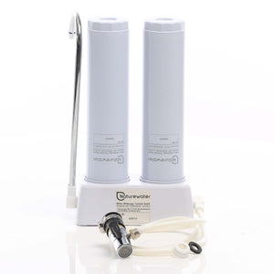 Naturewater Filtro acqua NW-2-CTOUF, Sistema di filtrazione a 2 livelli con cartucce, Filtro da banco