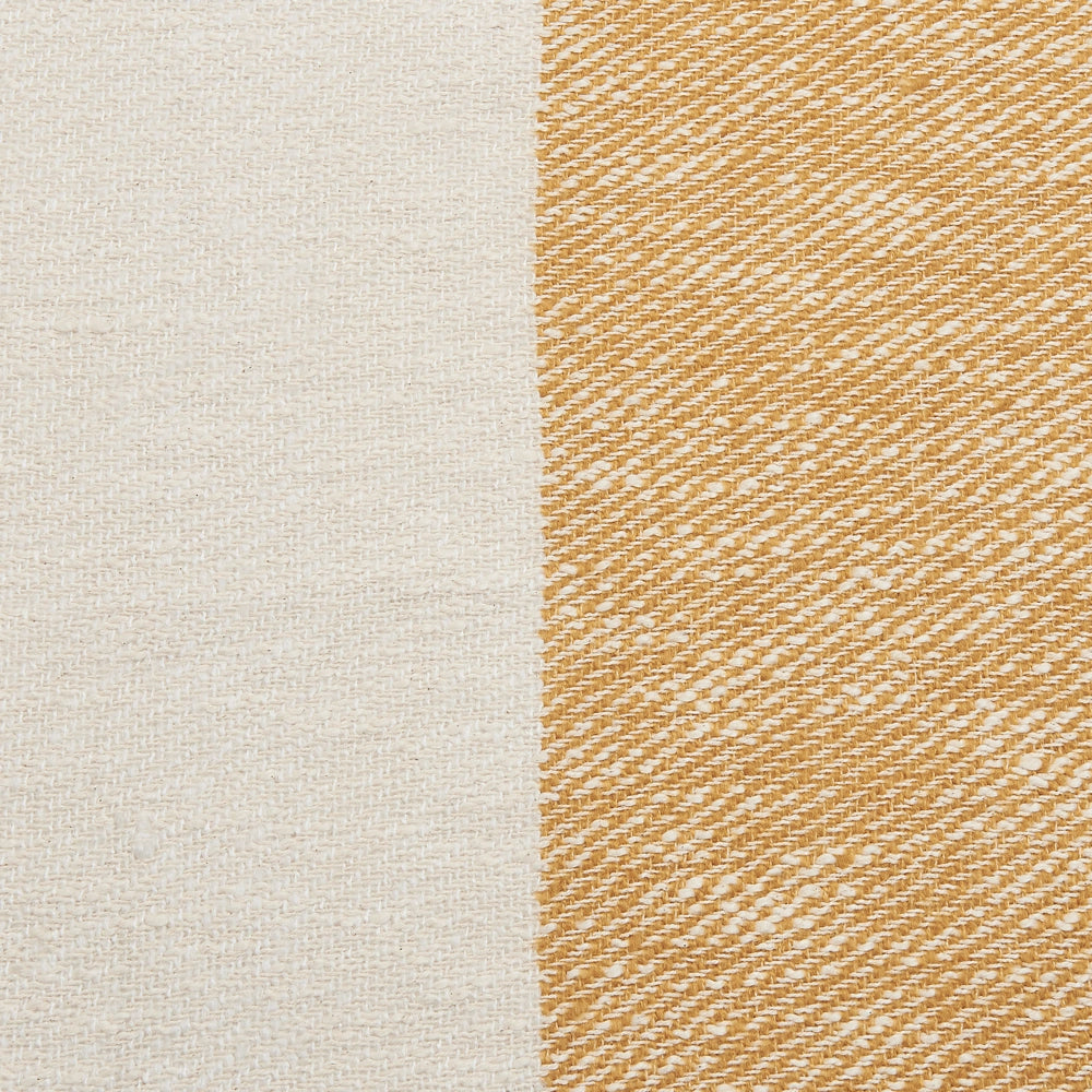 Coperta in cotone acrilico beige arancione 130 x 170 cm motivo a righe nappe boho soggiorno camera da letto