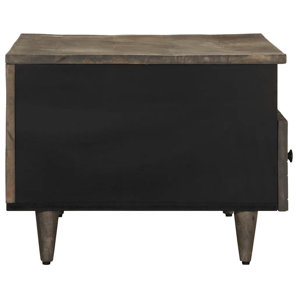 Tavolino Grigio Chiaro 80x54x40 cm in Legno Massello di Mango 4017805