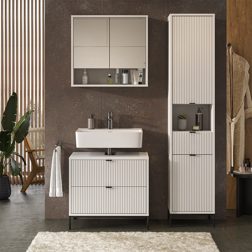 Vicco Set di mobili da bagno Bianco 3 parti