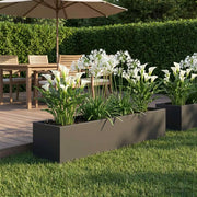 Vaso da giardino Nero 80 x 20 x 20 cm Acciaio laminato a freddo 8005162