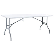 Tavolo da Giardino Pieghevole Bianco 180x72x72 cm in HDPE cod mxl 40624