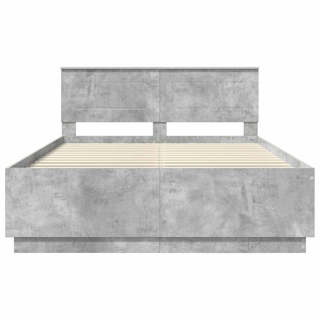 Struttura del letto con testiera Grigio Cemento 150 x 200 cm 3408155