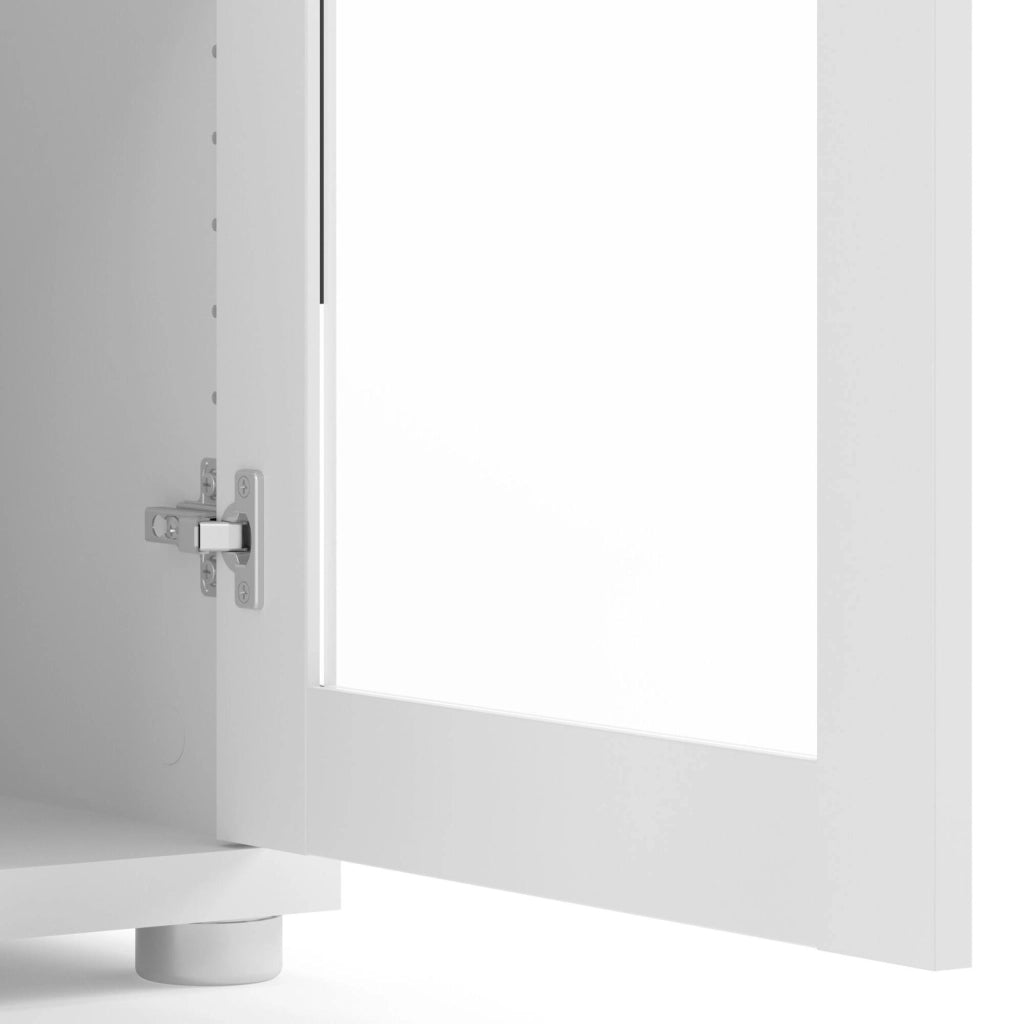 Credenza Ampezzo, Buffet da soggiorno, Madia da salotto, Dispensa da cucina, 89x40 h113 cm, Bianco
