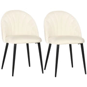 SET 2 SEDIE IMBOTTITE CON RIVESTIMENTO EFFETTO VELLUTO BEIGE