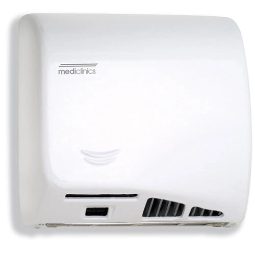 Asciugamani Elettrico Aria Calda Automatico in Acciaio Bianco Mediclinics Speedflow M06A