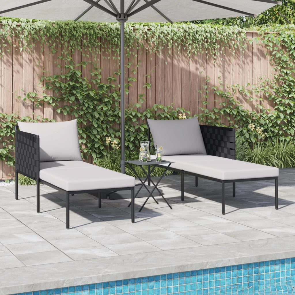 Lettino prendisole con cuscini per 2 persone Anthracite 115x153x69,5 cm Acciaio