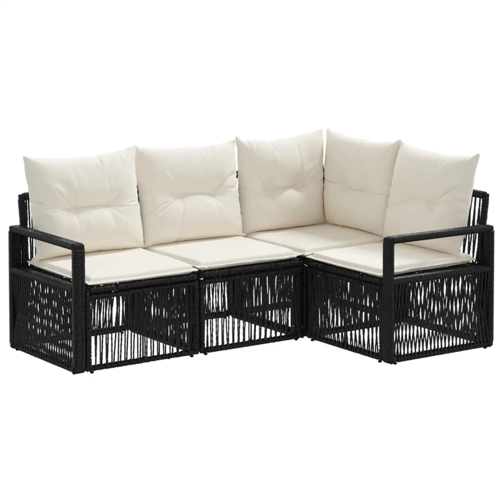 Set Divano da Giardino 4 pcs Nero polyrattan 3435703