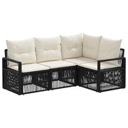 Set Divano da Giardino 4 pcs Nero polyrattan 3435703