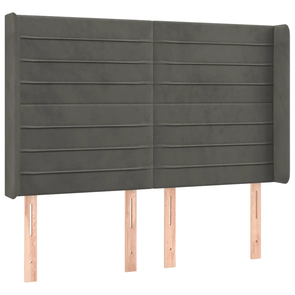Letto a Molle con Materasso e LED Grigio Scuro 140x190 cm 3139620