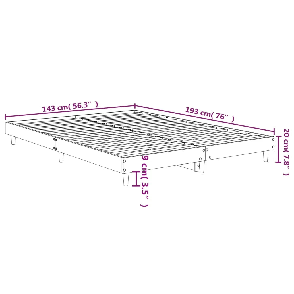 Giroletto-Struttura Letto Nero 140x190 cm in Legno Multistrato 852229
