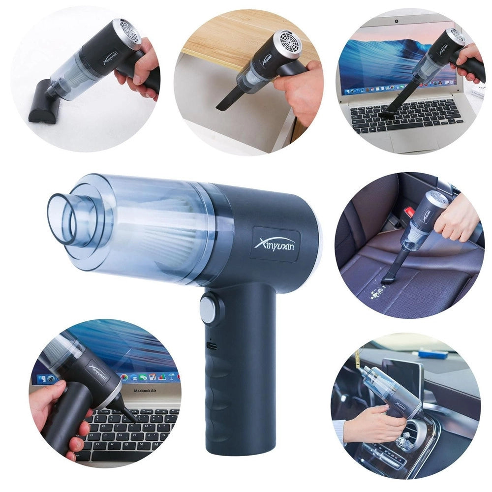 Trade Shop - Mini Aspirapolvere Soffiatore Professionale Portatile 4 In 1 Per Casa Auto Ricarica Usb -