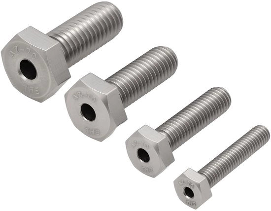 Viti 30mm - Viti a Testa Piana - Acciaio Inossidabile - M6/M8/M10/M12 - Resistente alla Corrosione - Testa a Sei Viti - Viti a Stelo
