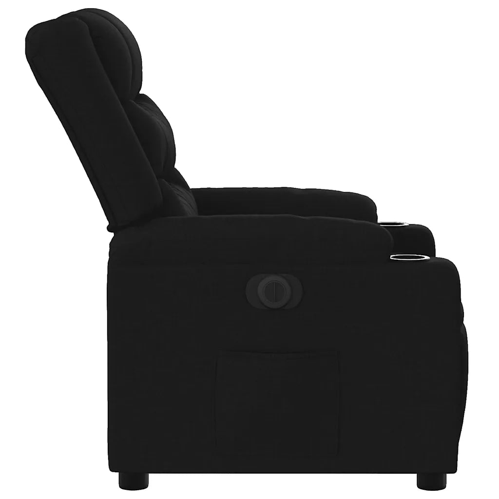 Poltrona | Sedia Relax Elettrica Reclinabile Nera in Tessuto