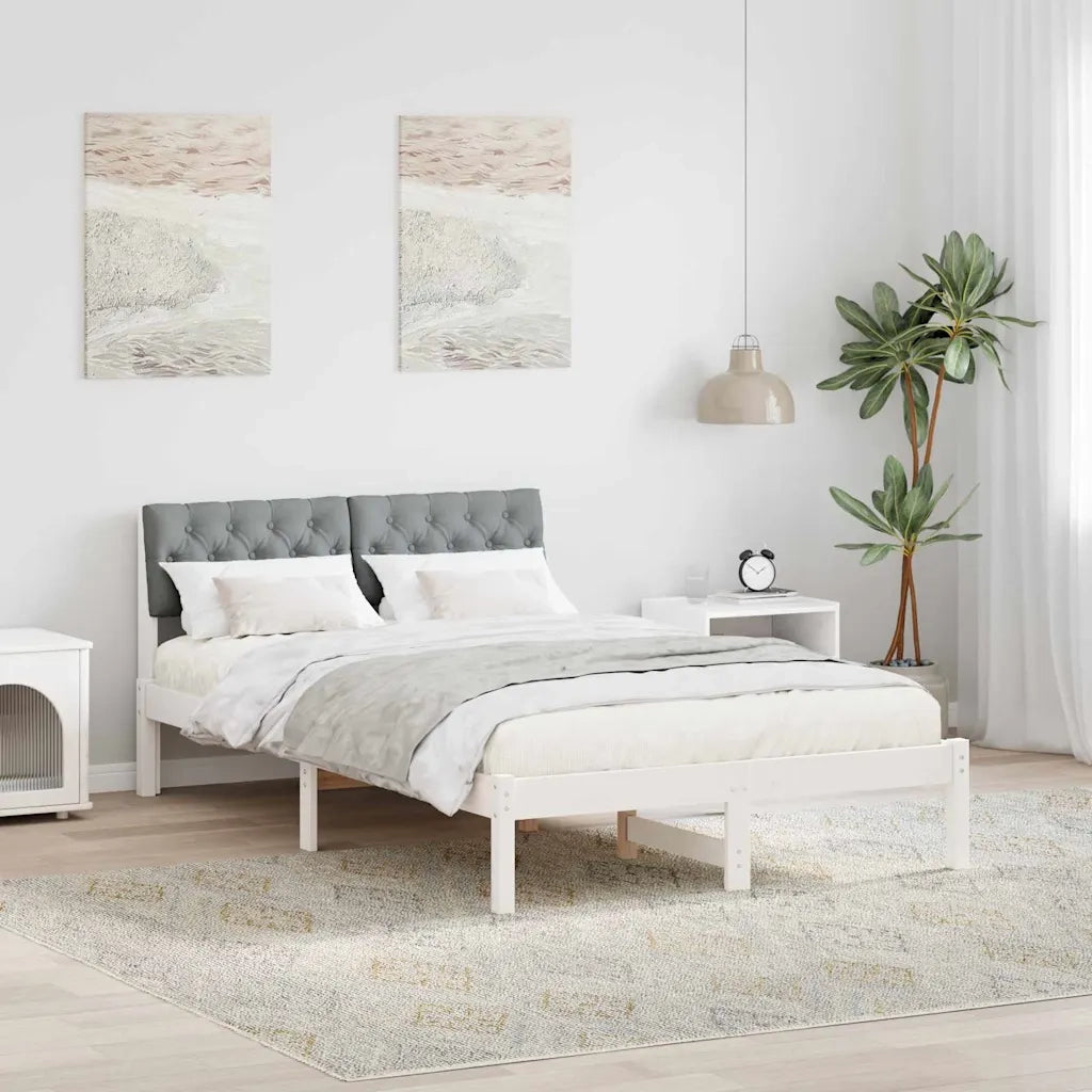 Struttura del letto-Giroletto-Rete del Letto Bianco e grigio chiaro 120 x 200 cm 925799