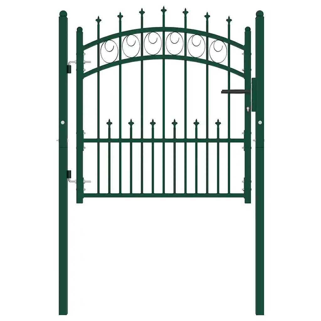 Cancello per recinzione EMMEN con punte in acciaio 104x97 cm verde 146383