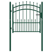 Cancello per recinzione EMMEN con punte in acciaio 104x97 cm verde 146383