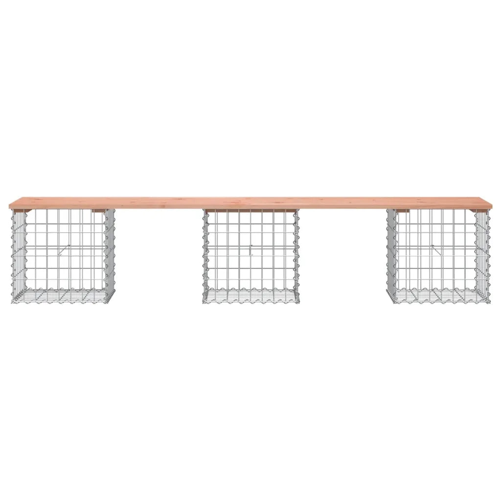 Panchina da Giardino | Panca da Giardino Design Gabbione 203x44x42 cm Massello Douglas