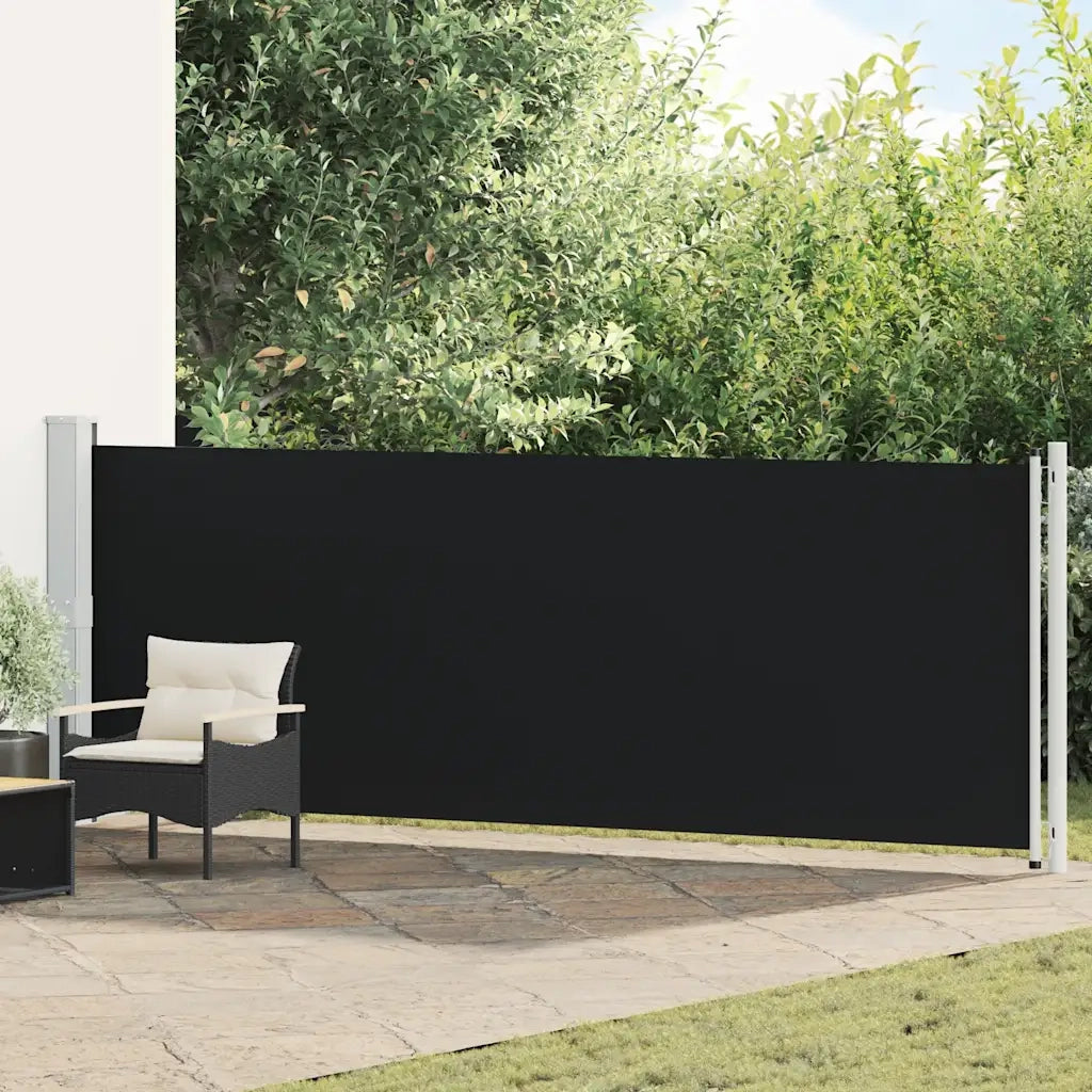 Tenda Laterale Retrattile per Patio 140x600 cm Nera 313369