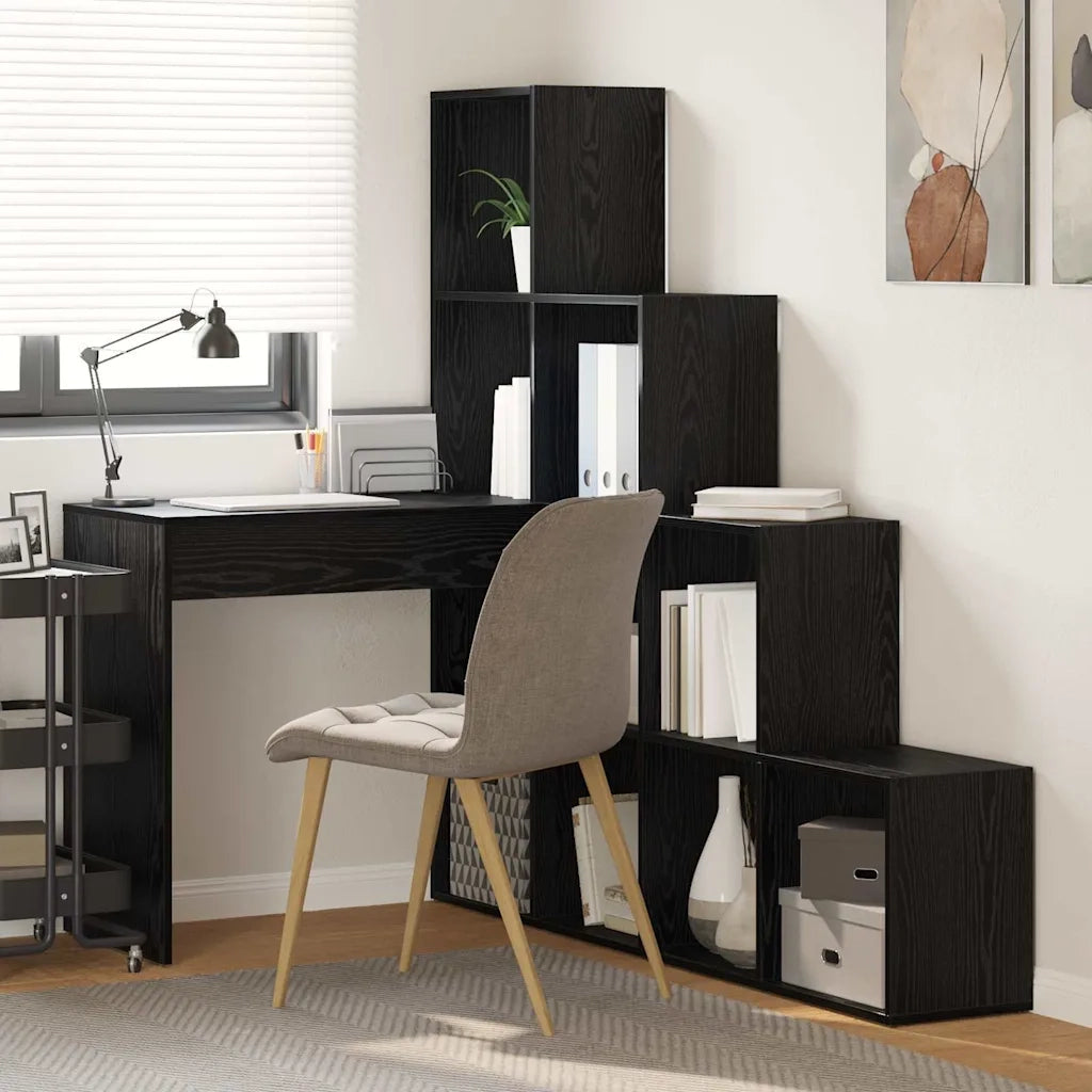 vidaXL Scrivania ad angolo Rovere nero 101,5 x 149,5 x 149,5 cm