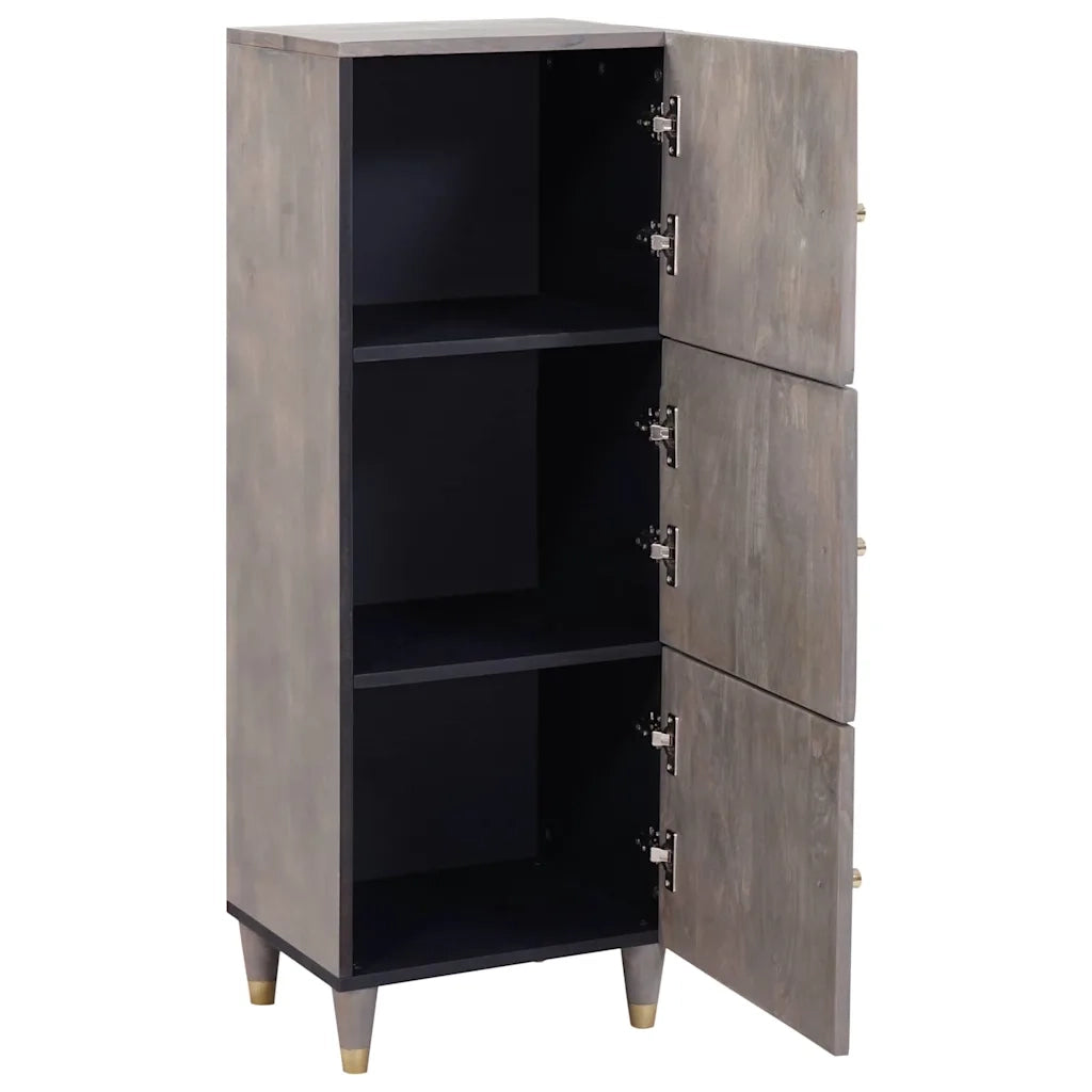Credenza Grigio e Oro 40 x 33 x 110 cm Legno di mango massello 4018801