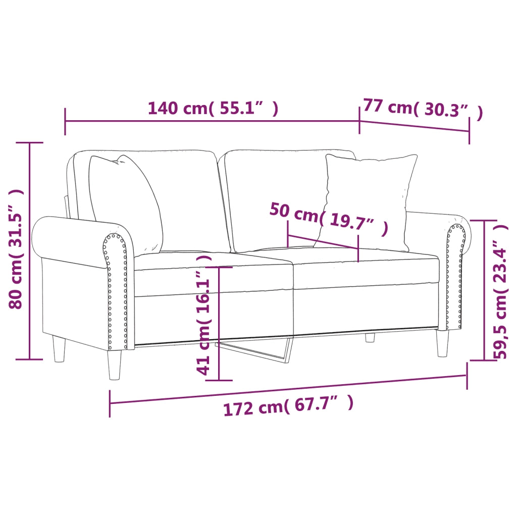 Divano a 2 Posti con Cuscini-Sofa 2 Posti con Cuscini Grigio Scuro 140 cm in Velluto 889472