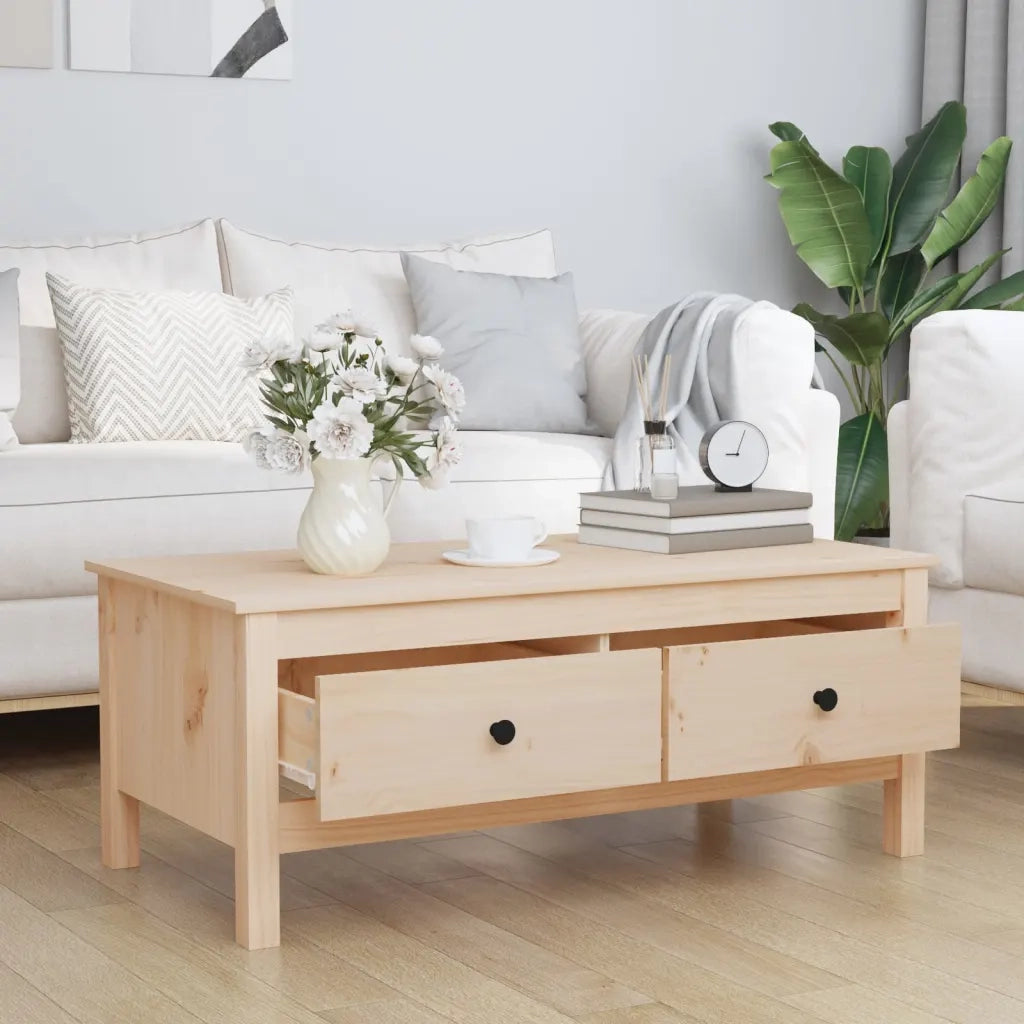 Tavolino da Salotto-Tavolino da soggiorno-Tavolo 100x50x40 cm Legno Massello di Pino