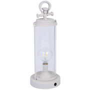 Lampada da tavolo metallo bianco 16x16x46h cm