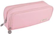 Etui 3-compartimenti per ragazze, grande capacità, penne, organizzatore per ufficio, donne (rosa)