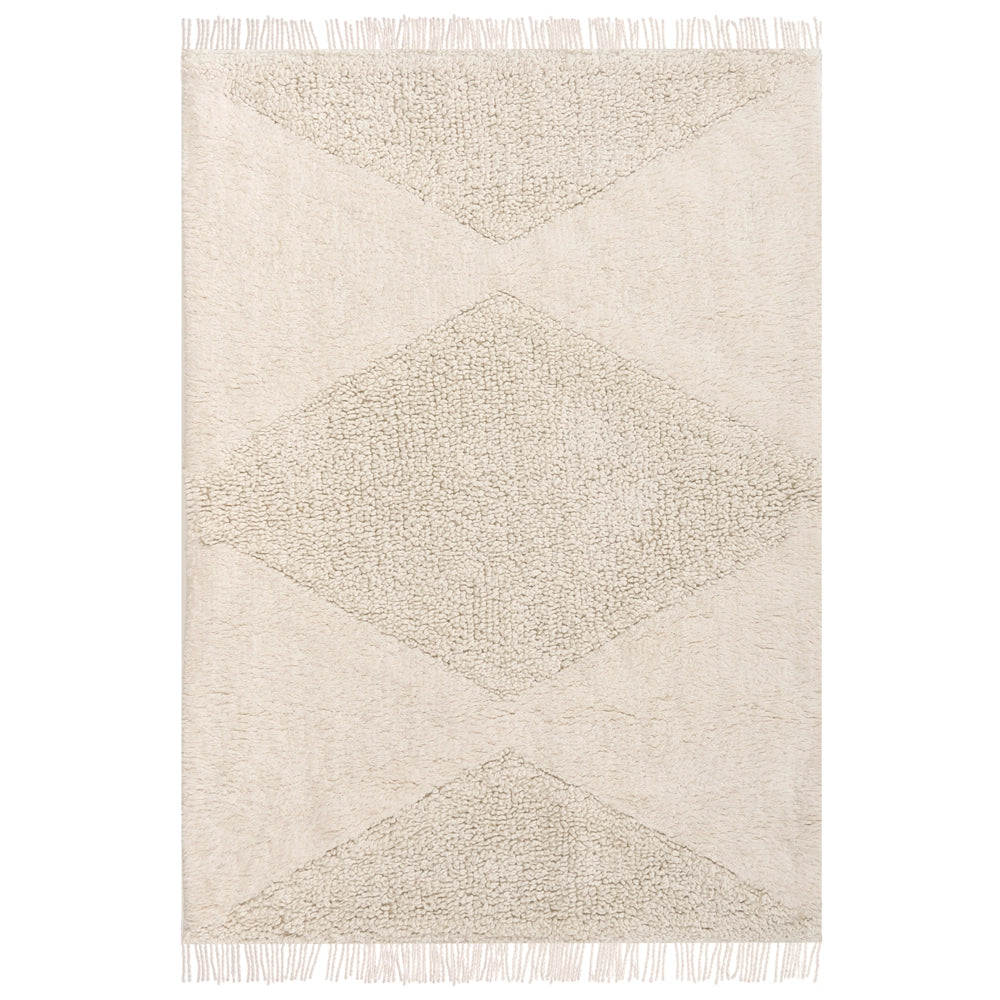 Tappeto per bambini in cotone 160 x 230 cm con motivo geometrico Beige Stile Boho Soggiorno Bambini Stanza dei bambini