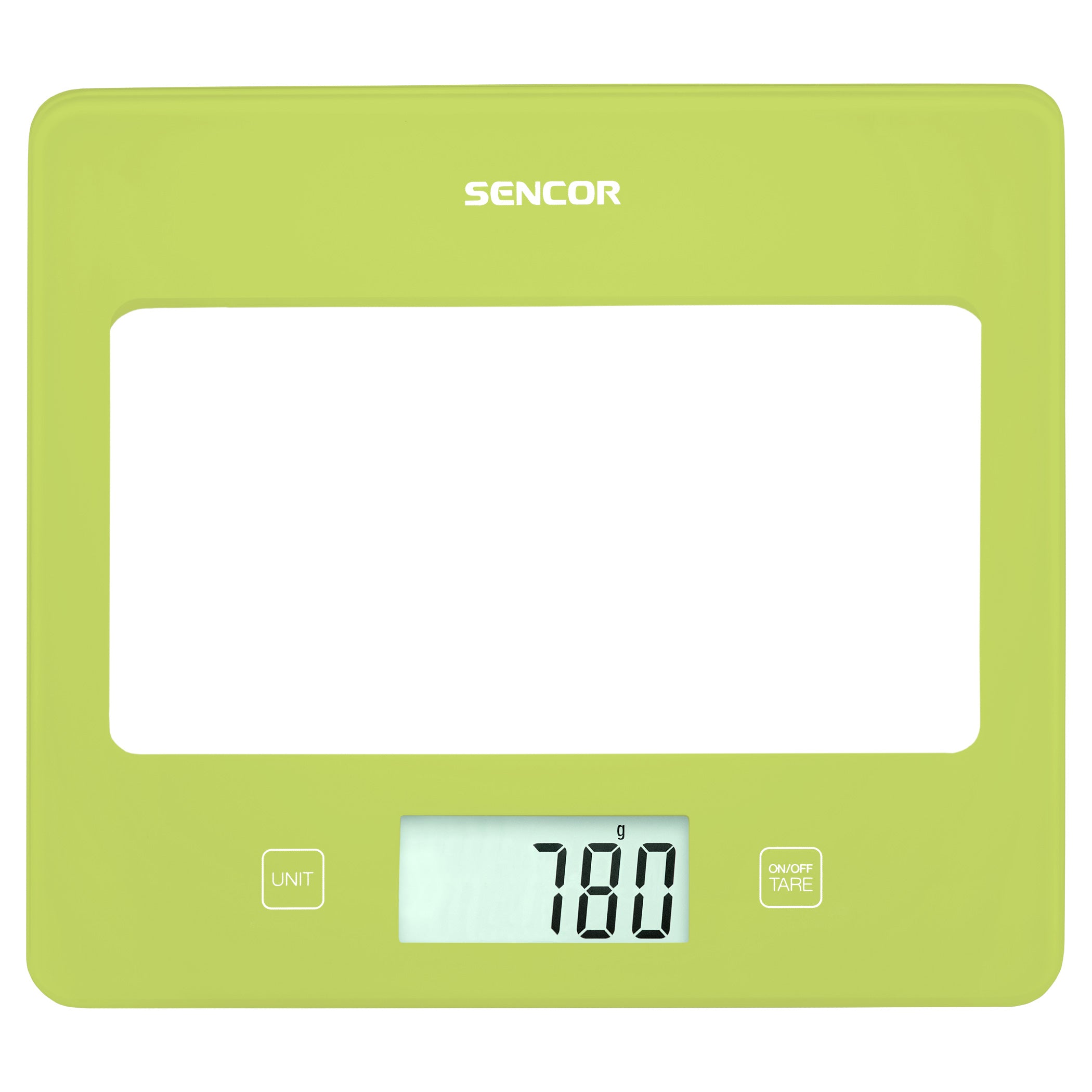 Bilancia da cucina verde Sencor design ultra slim (16mm) display LCD larghe dimensioni
