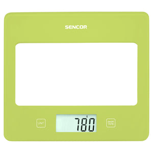 Bilancia da cucina verde Sencor design ultra slim (16mm) display LCD larghe dimensioni