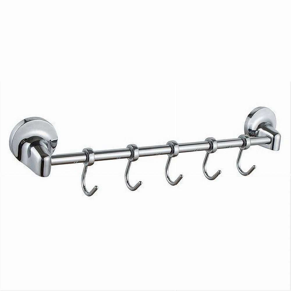 Trade Shop - Appendino Con 5 Ganci Per Accappatoi Asciugamani Da Parete Accessori Bagno 79811 -