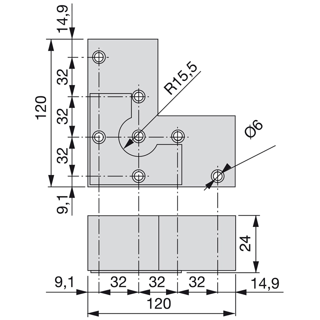 Emuca Piedino per mobile Alumix 8, altezza 24 mm, Verniciato alluminio, Tecnoplastica, 20 u.