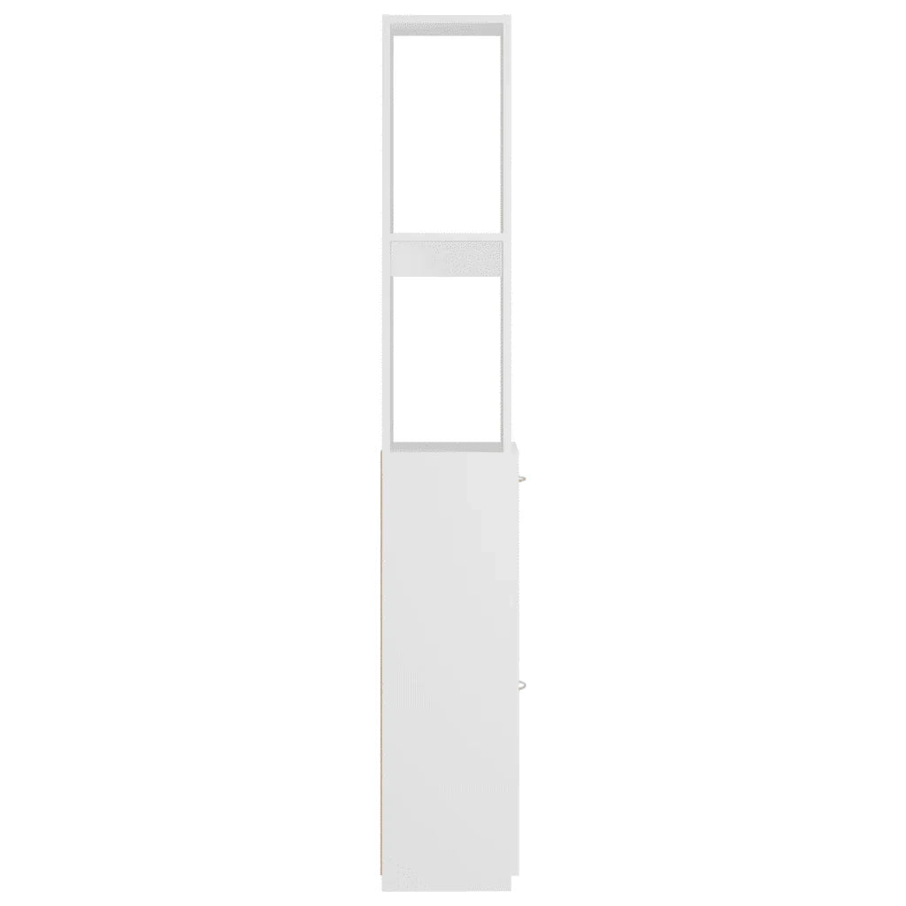 Mobiletto da bagno dal design elegante con pratico vano contenitore 25 x 26,5 x 170 cm in legno composito bianco 02_0047910