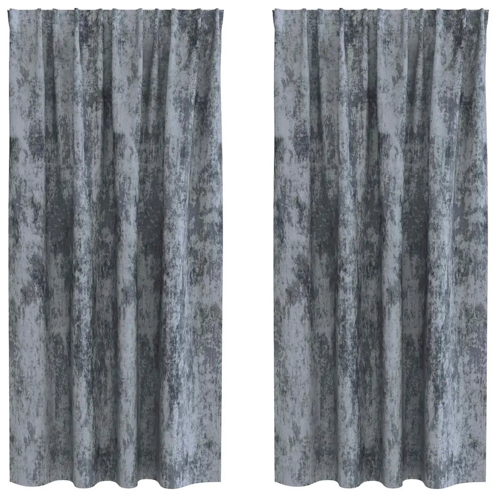 Tende in Velluto 2 pcs Grigio Argento 175 x 140 cm Velluto 4107684