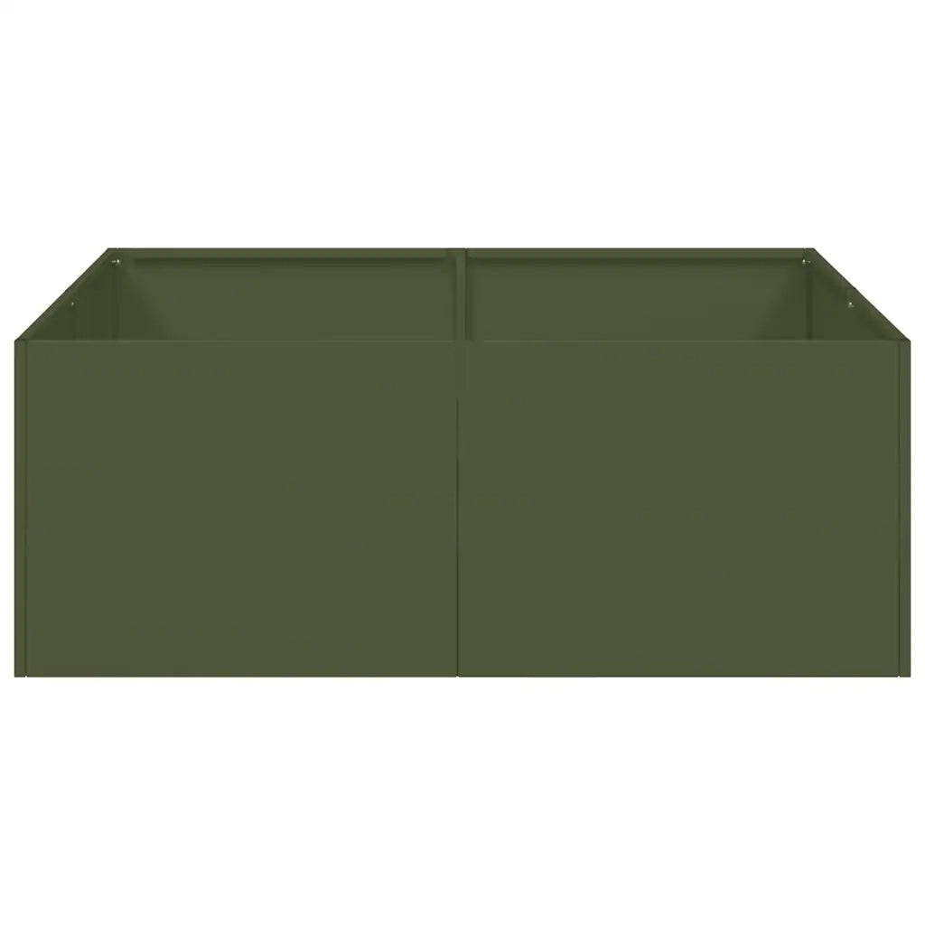 Fioriera Verde Oliva 80x80x30 cm in Acciaio 860804