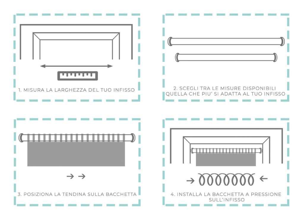 Bacchette Tende A Pressione Bastone Tenda Estensibile Astina Con Molla - 30-40 - Bianco-Oro