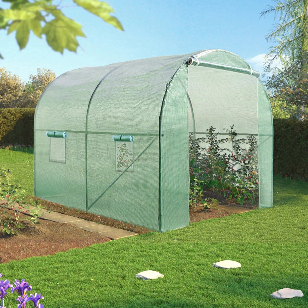 IDMarket - Telone di ricambio 130G/M² per serra a tunnel verde 6M² 2 sezioni ROMA