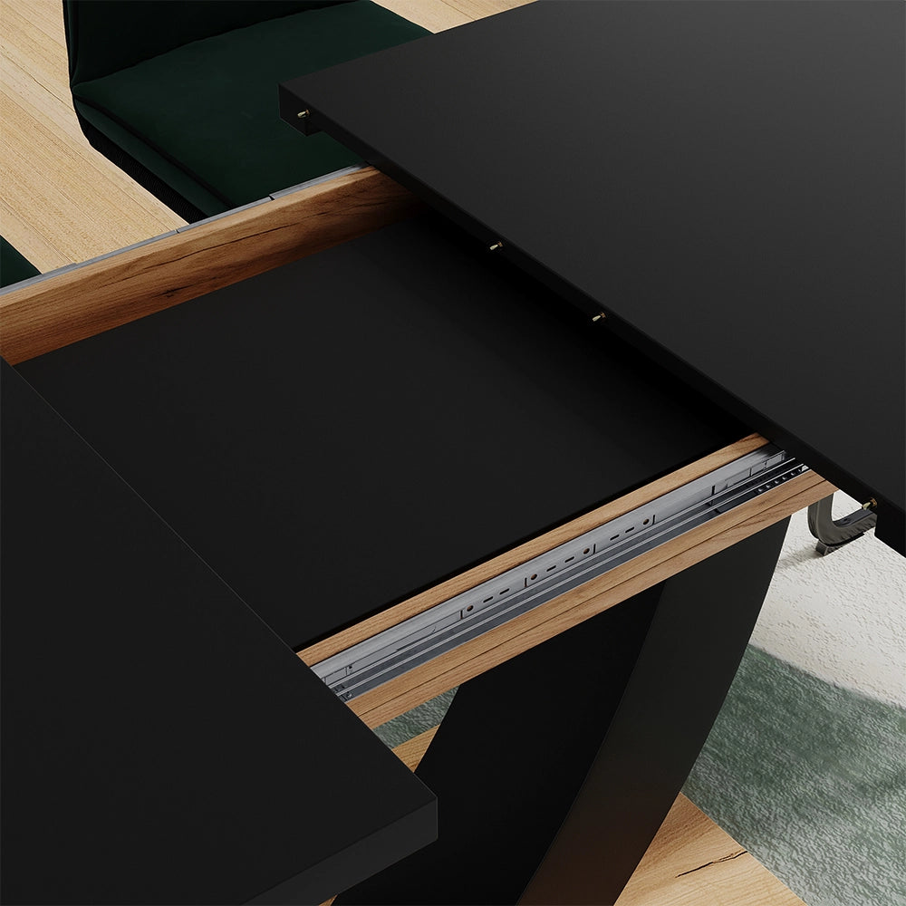 Vicco tavolo da pranzo allungabile Rovere nero/oro 120 x 80 cm Estensibile