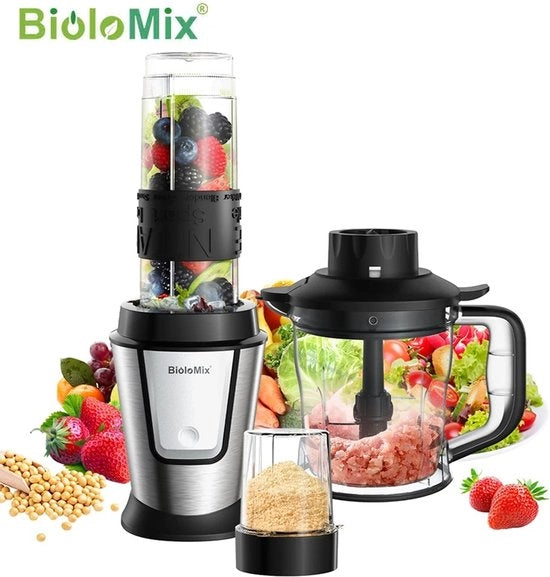 Multifunzionale Macchina da Cucina 3-in-1 700W, Juicer, Frullatore, Mixer per Smoothie, Chopper per Cibo e Molino per Cereali Secchi