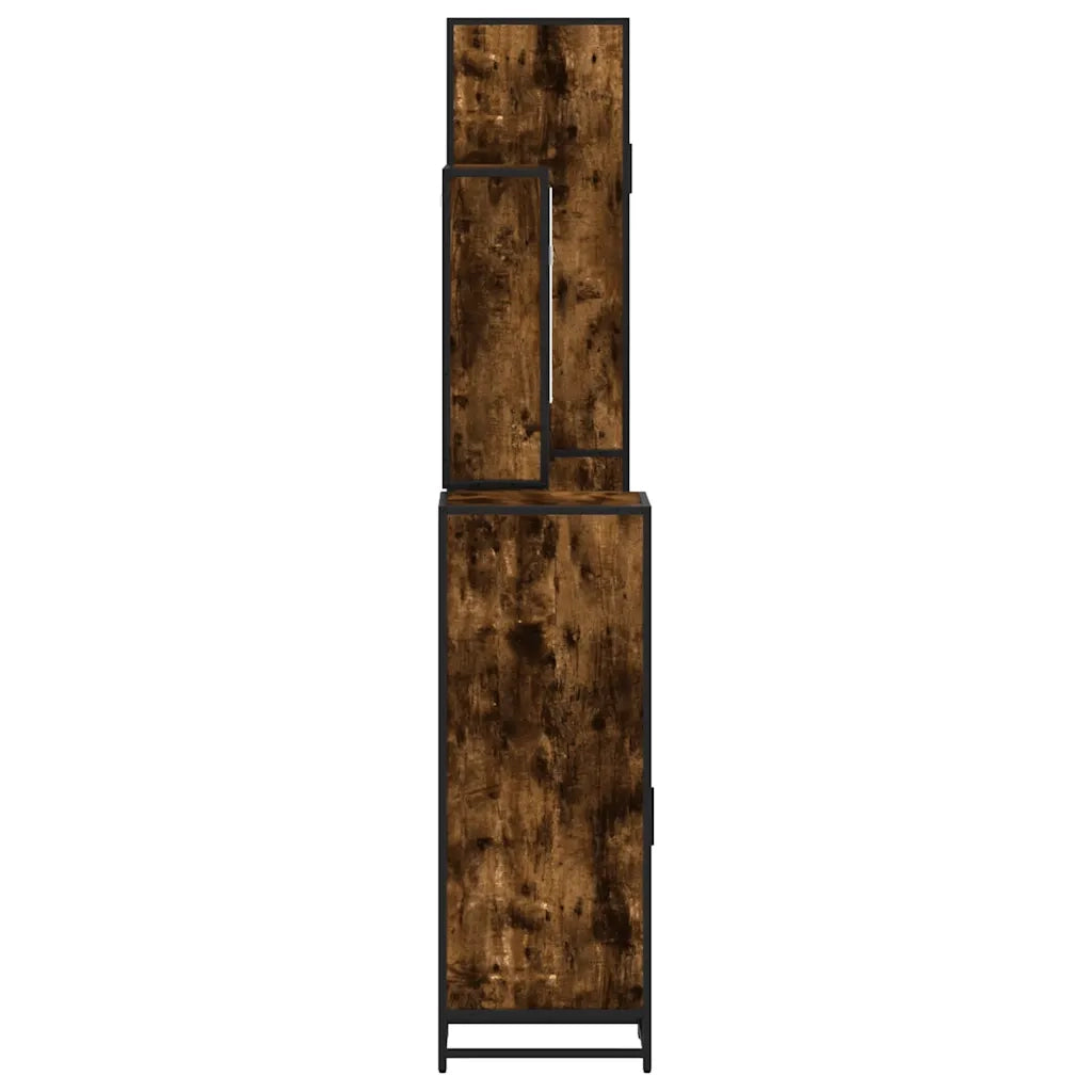 Set Mobili da Bagno 4 pz Rovere Fumo in Legno Multistrato 3301237