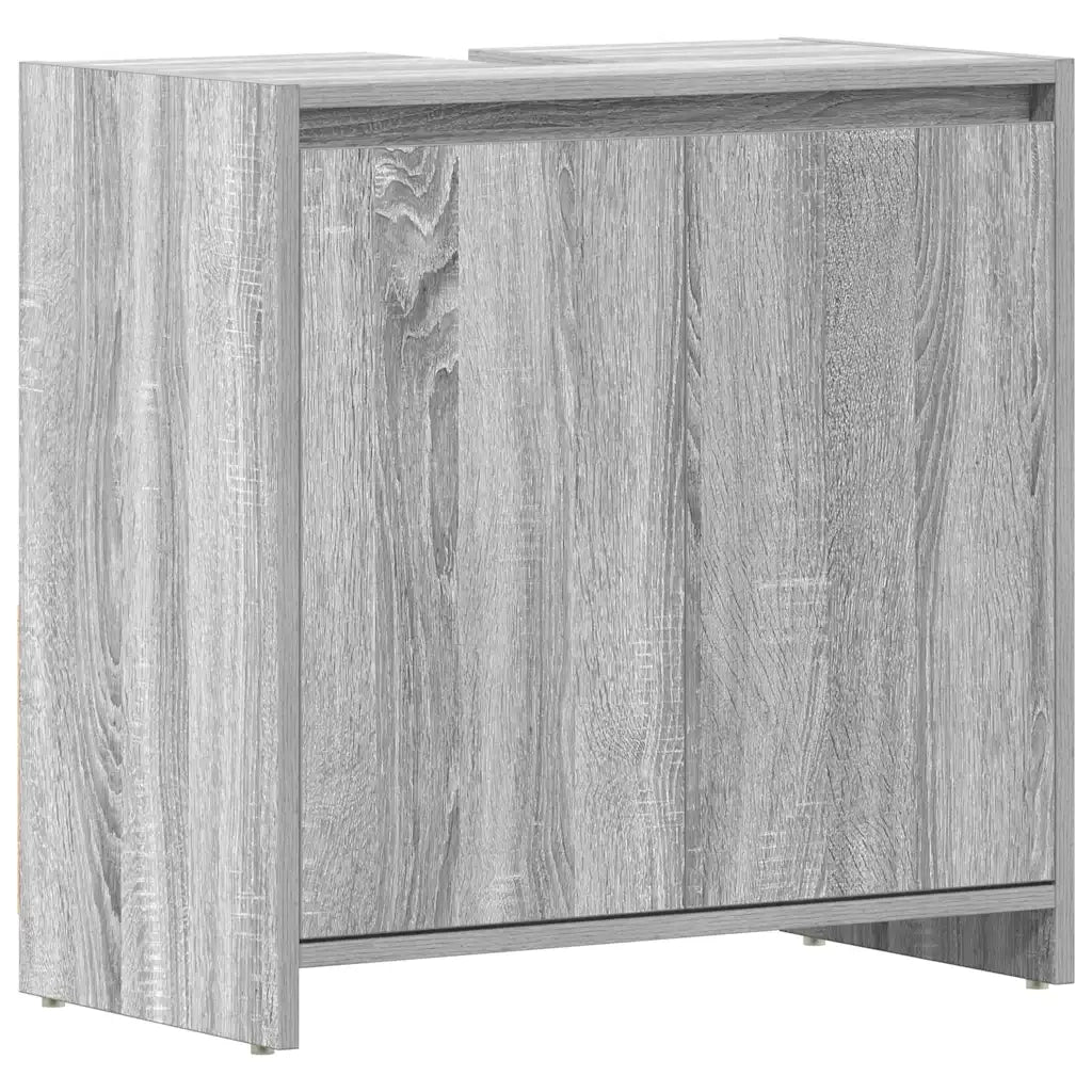 Armadietto Bagno Grigio Sonoma 60x33x61 cm in Legno Multistrato cod mxl 11647