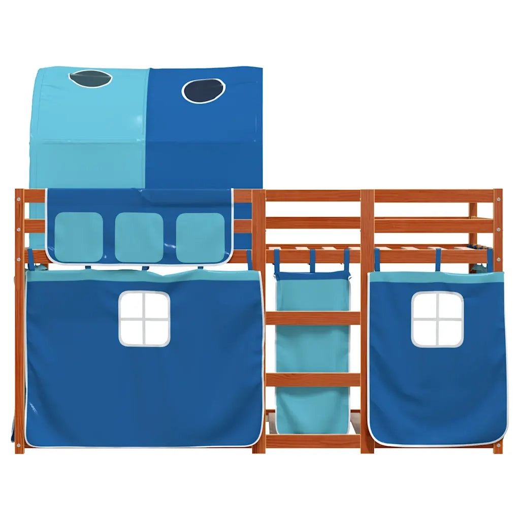 Letto a Castello senza Materasso Blu 90x190cm Massello Pino