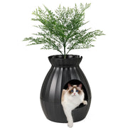 Lettiera decorativa per gatti 50 x 50 x 59 cm - deodorizzazione avanzata e spazio privato - stile moderno in ABS nero 20_0010471