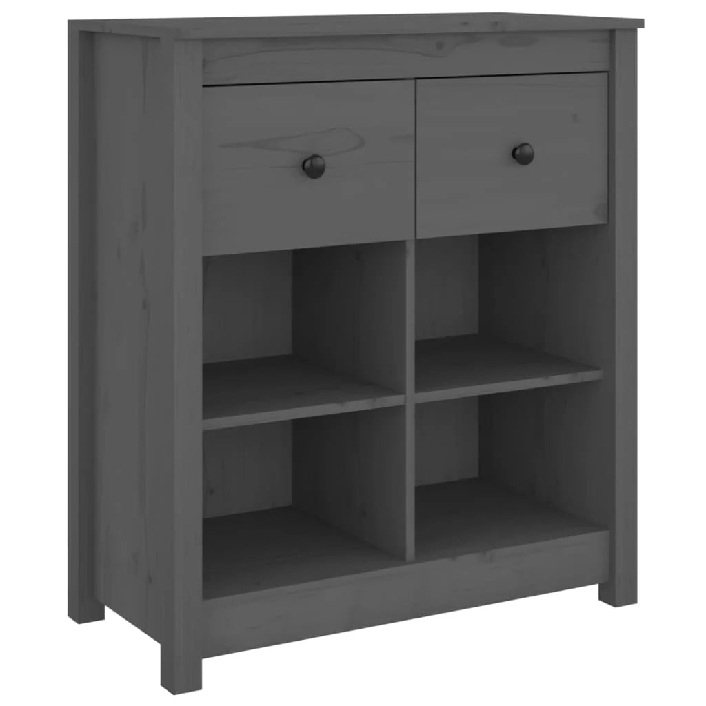 Buffet credenza cassettiera armadio mobile contenitore organizer per cucina soggiorno salotto 70 x 35 x 80 cm legno massello di pino grigio 02_0031802