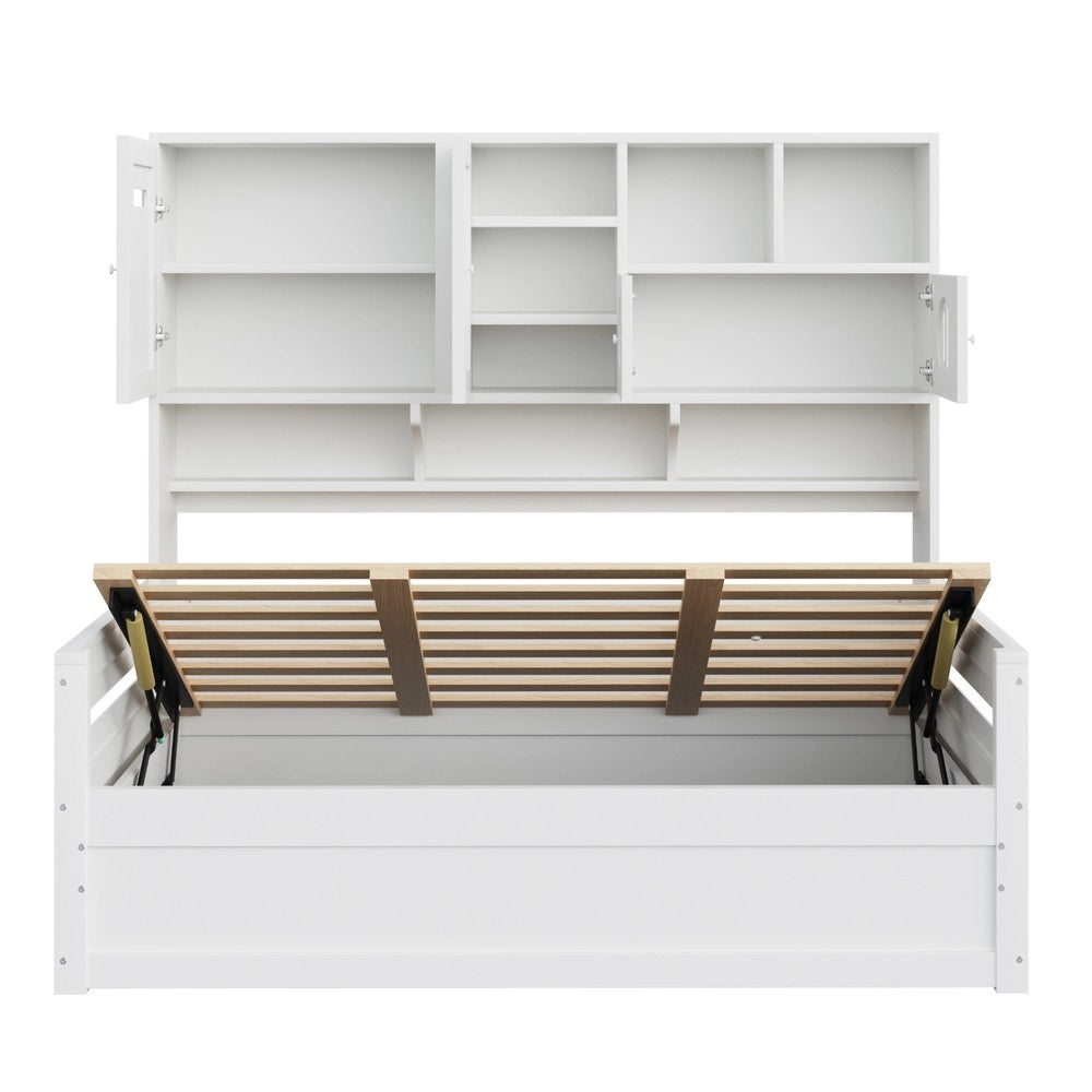 Letto Singolo in Legno con Contenitore 90x200 ¨C Xylo ¨C Bianco, senza materasso