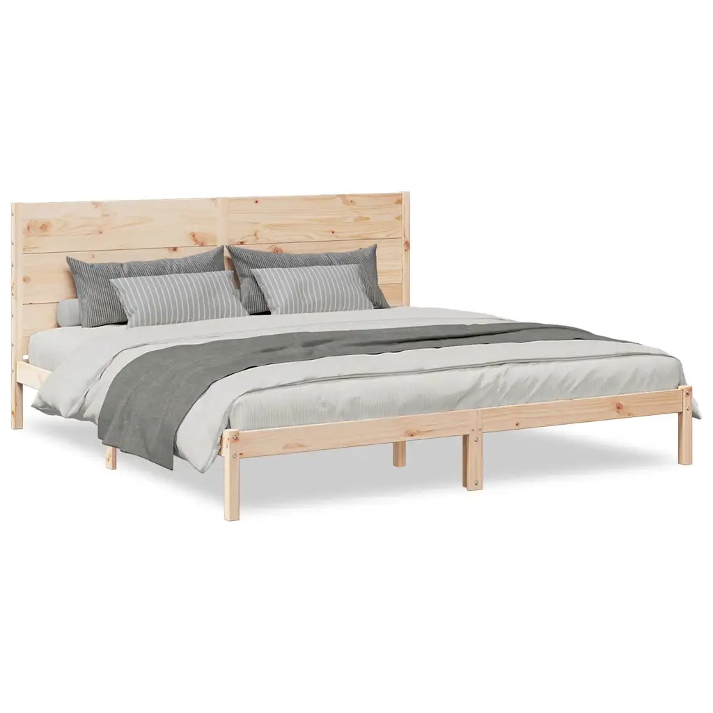 Giroletto Extra Lungo senza Materasso 200x220 cm Legno Massello 3309291