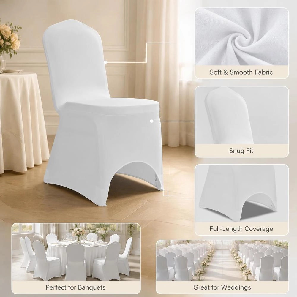 6 X Chair Cover Stretch Cover White