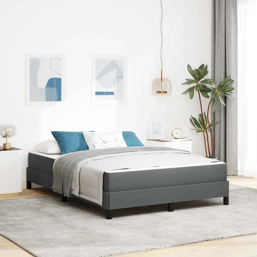 Letto a molle con materasso Grigio scuro 140 x 190 cm Tessuto 3398487